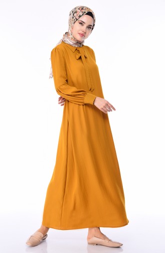 Mustard Hijab Dress 1058-05