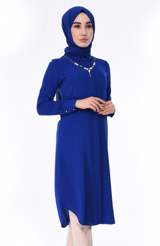 Kolyeli Tunik 4224-09 Saks