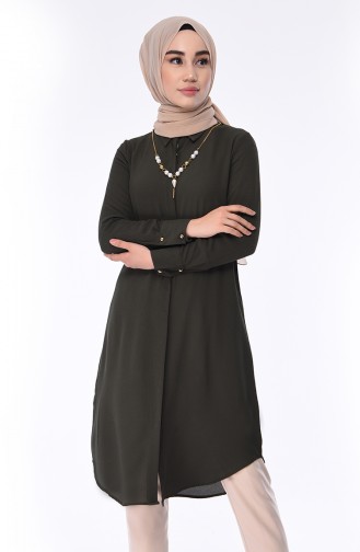 Tunique avec Collier 4224-11 Khaki Foncé 4224-11