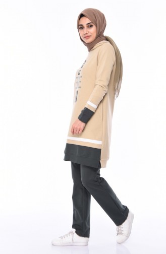 Hooded Tracksuit 9059-04 Beige 9059-04