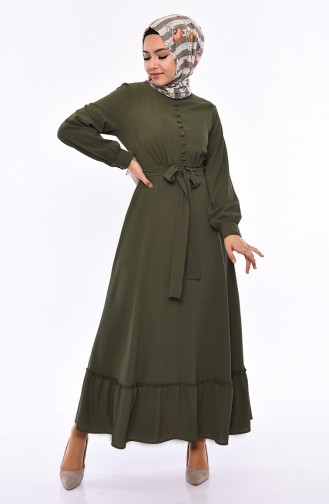 Khaki Hijab Kleider 3063-05