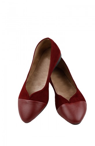 حذاء مسطح أحمر كلاريت 0133-05