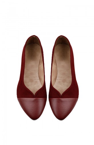 حذاء مسطح أحمر كلاريت 0133-05