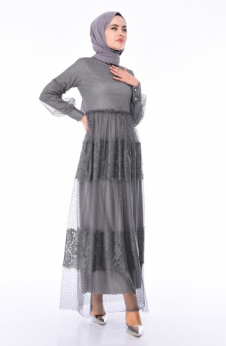 Gray Hijab Dress 81634-02