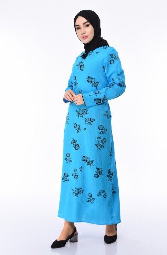 Turquoise Hijab Dress 0450-07