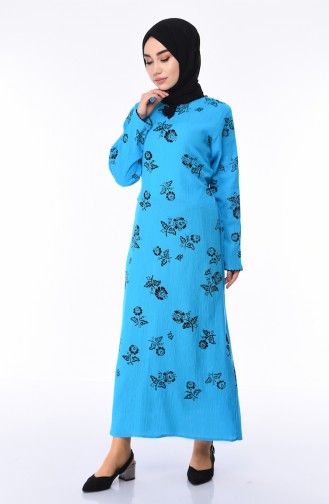 Turquoise Hijab Dress 0450-07