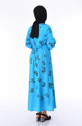 Turquoise Hijab Dress 0450-07