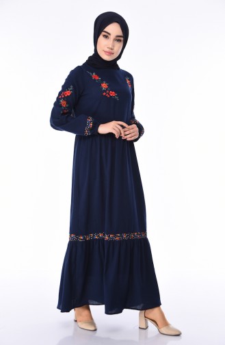 Dunkelblau Hijab Kleider 5000-01