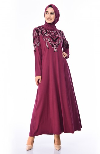 Dusty Rose Hijab Dress 4496-03