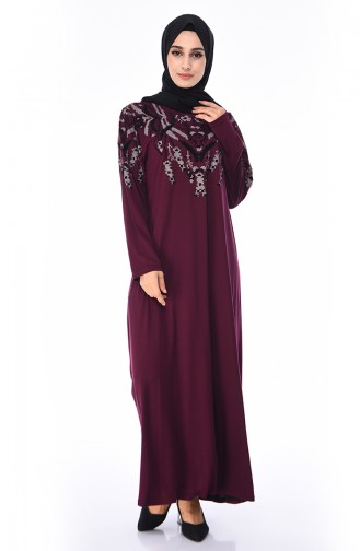 Purple Hijab Dress 4496-04