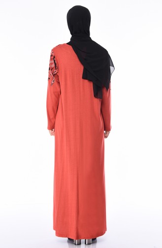 Peach Pink Hijab Dress 4496-05