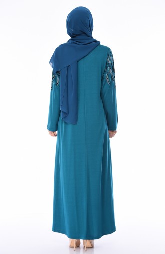 Petroleum Hijab Kleider 4496-06