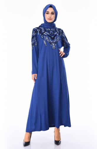 Indigo Hijab Dress 4496-07
