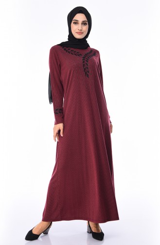Dunkel-Fuchsia Hijab Kleider 4566-01