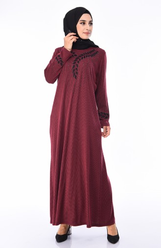 Dunkel-Fuchsia Hijab Kleider 4566-01