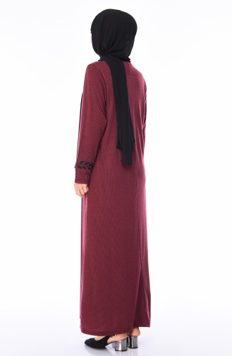 Robe Brodée Grande Taille 4566-01 Fushia Foncé 4566-01