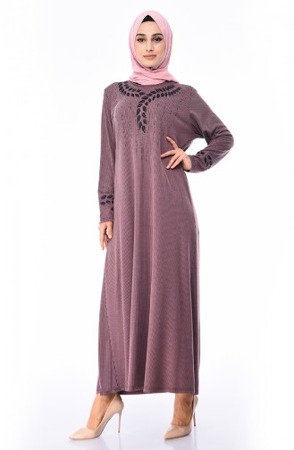 Dusty Rose Hijab Dress 4566-04