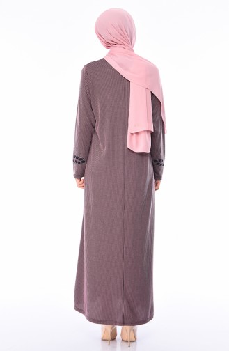 Beige-Rose Hijab Kleider 4566-04