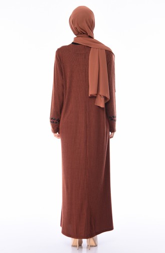 Brick Red Hijab Dress 4566-07