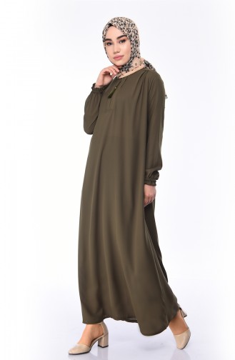 Khaki Hijab Dress 0060-04
