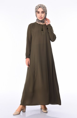 Khaki Hijab Dress 0060-04
