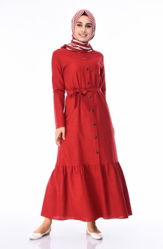 فستان أحمر كلاريت 6009-01