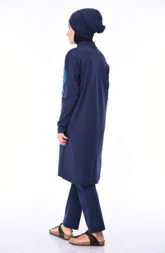 Blue Modest Swimwear 404-01