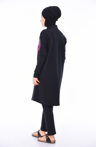 Frauen Hijab Bademode  404-02 Schwarz Pink 404-02