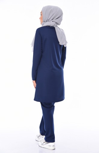 Printed Tracksuit Set 9351-03 Indigo 9351-03