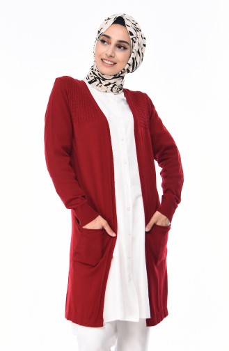 Light Claret Red Cardigans 4129-07