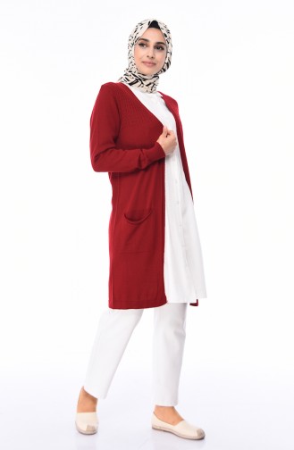 Light Claret Red Cardigans 4129-07