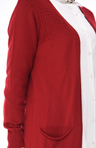 Light Claret Red Cardigans 4129-07