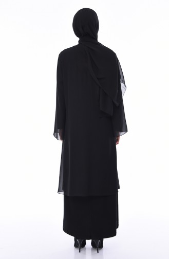 Schwarz Hijab-Abendkleider 2828-01