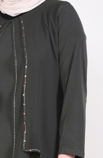 Khaki Hijab-Abendkleider 1013-03