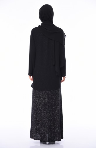 Schwarz Hijab-Abendkleider 1011-01