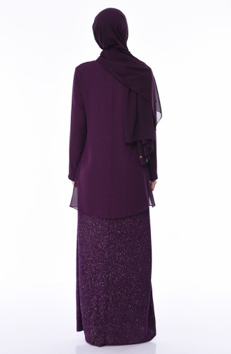 Purple Hijab Evening Dress 1011-02