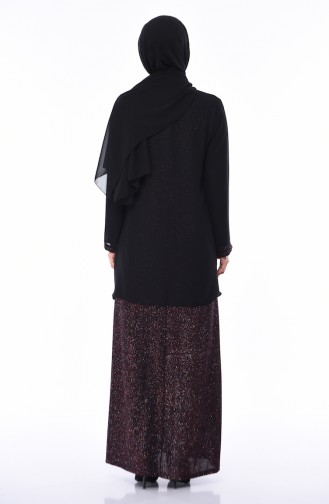 Schwarz Hijab-Abendkleider 1052A-02