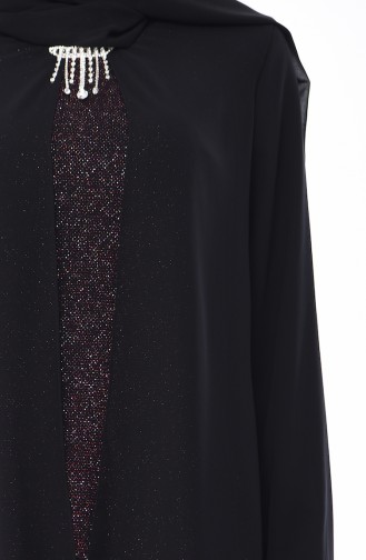 Robe de Soirée a Paillettes Grande Taille 1052A-02 Noir 1052A-02