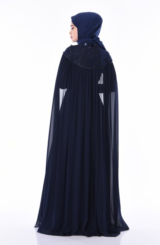 Dunkelblau Hijab-Abendkleider 4574-02