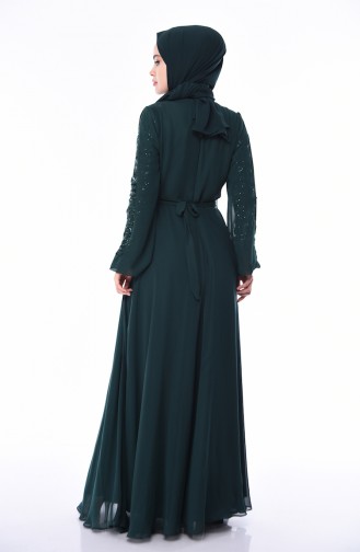 Smaragdgrün Hijab Kleider 12004-04