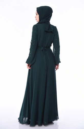 Robe de Soirée à Paillettes 12004-04 Vert emeraude 12004-04