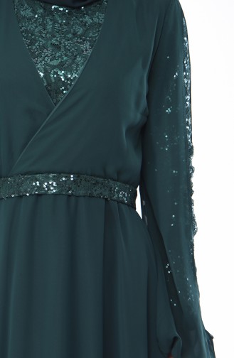 Smaragdgrün Hijab Kleider 12004-04