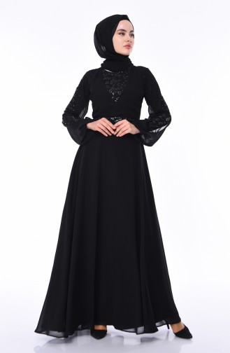 Schwarz Hijab Kleider 12004-05