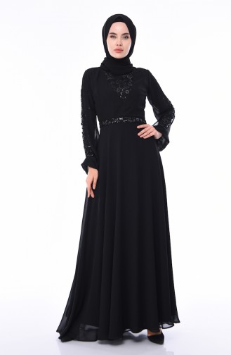 Schwarz Hijab Kleider 12004-05