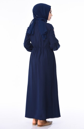 Navy Blue Hijab Dress 5020-01
