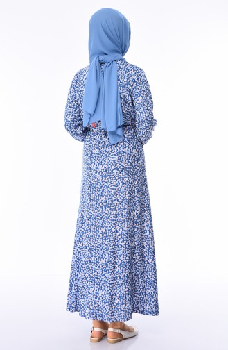 Blau Hijab Kleider 0319-02