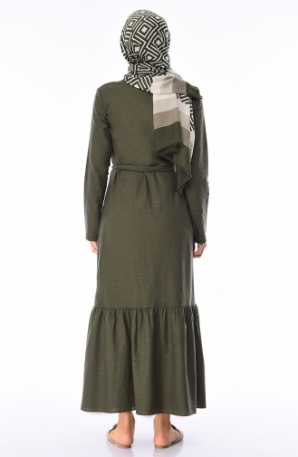 Khaki Hijab Dress 6009-02
