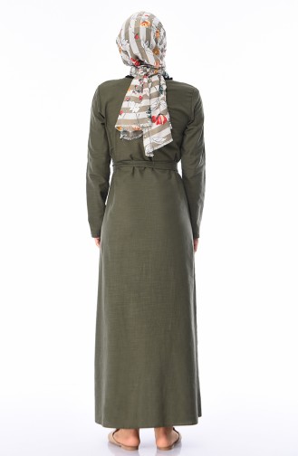 Khaki Hijab Dress 6010-01