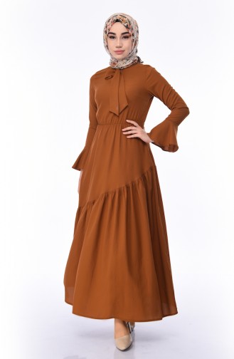 Tan Hijab Dress 1019-08