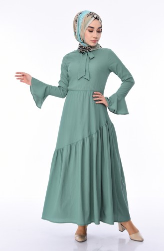 Green Almond Hijab Dress 1019-10
